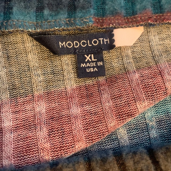 Modcloth Striped Cowl Neck Top Soft Fleece Long-Sleeve Pullover XL - Picture 4 of 7